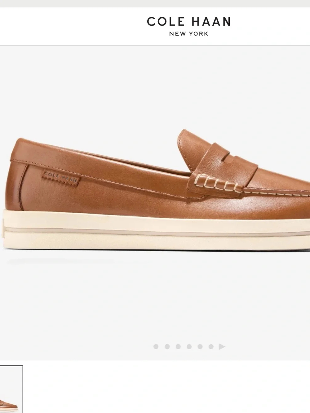 Cole Haan Brown Leather Penny Slip-On Loafer